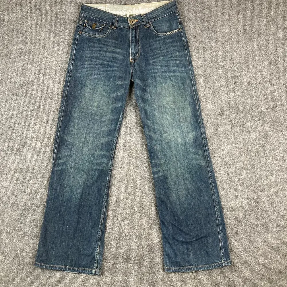 Casual Denim‎ Jeans Mens 30x32 Blue Straight Fit Medium Wash Zip Pocket Detail